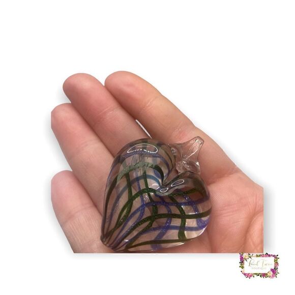 Signed Art Glass Heart Window Charm |Suncatcher, Heart Ornaments... - Picture 13 of 16